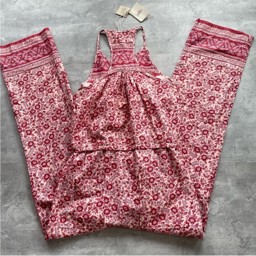 NWT Faherty Adella Jumpsuit, Pink, Size XS - Picture 9 of 12